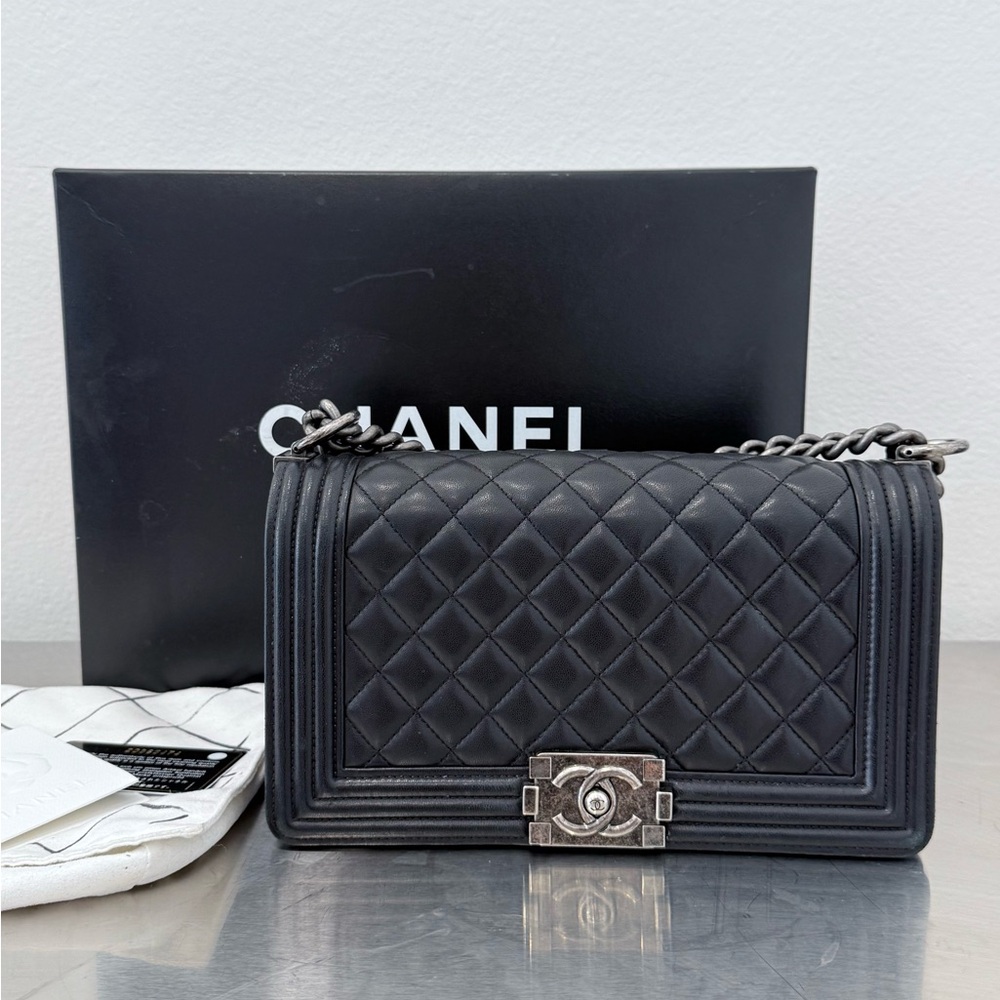 Chanel Boy Leather Crossbody Medium Bag